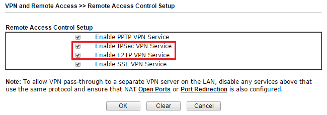 a screenshot of VPN access setup on DrayOS